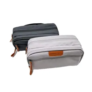 Custom logo travel bag with three compartments Ripstop nylon organizer toilet bag dopp kit men's wash bag