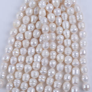 Perlas Naturales de Ojo de Gato Blancas de Agua Dulce de 15-17 mm, Forma Ovalada, Botón, Perlas Semiterminadas con Orificio Recto para Collar DIY - Product Image 4