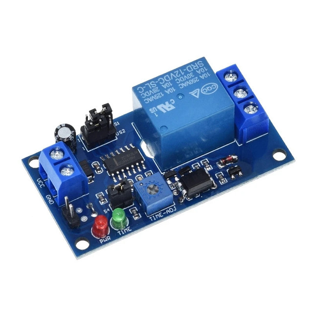 Aizesion DC 12V Normally Open Type Triggered Delay Switch Time Delay Relay Module Circuit Timing Vibration Alarm Module