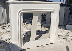 <span class=keywords><strong>Cheminée</strong></span> en marbre autoportante sur mesure avec design traditionnel sculpté à la main pour usage intérieur en hôtel, cheminées en pierre - Product Image 4