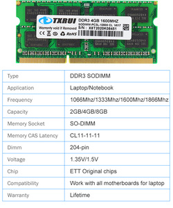RAM d'origine d'usine 2 Go 4 Go 8 Go 16 Go 32 Go DDR3 DDR4 pour ordinateur portable - Product Image 3