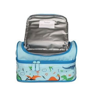 Borsa Termica per Pranzo a Doppio Scomparto con Dinosauri Cartoon per Bambini, Impermeabile e Portatile, per il Ritorno a Scuola - Product Image 2