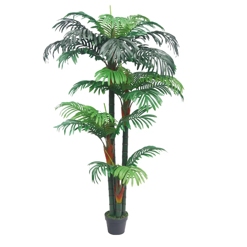 Palmier artificiel en plastique, arbres de palmier artificiel pour décoration de maison, coffre en plastique, nouvelle collection 2021