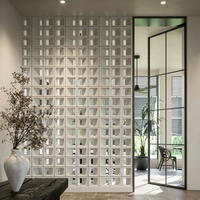 Bloc de ciment creux tendance en PU et ABS, léger, à grille de neuf compartiments, pour cloison double creuse et mur d'art de fond