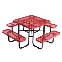 Table extérieure avec trou pour parapluie, en gros table de pique-nique, banc de table de pique-nique