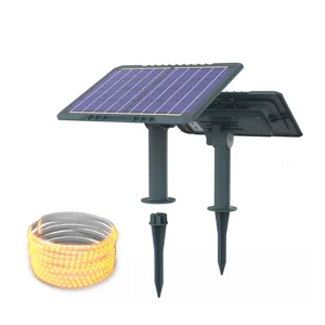 Smart wireless remote outdoor ip65 waterproof abs solar battery powered led neon flex rope light flexible strip lighting price