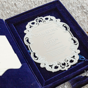 Ensemble d'invitations personnalisées pour baptême 1er <span class=keywords><strong>anniversaire</strong></span> en feuille d'or cartes d'<span class=keywords><strong>invitation</strong></span> en acrylique avec enveloppe en velours pour baptême - Product Image 6