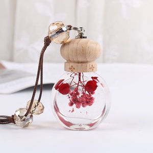 Sang Trọng Rõ Ràng Rỗng Vòng Hình Khuếch Tán Chai Thủy Tinh Xe Nước Hoa Chai Xe Trang Trí Hoa Treo Xe Làm Mát Không Khí - Product Image 6