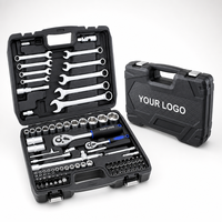 Jeu de douilles à cliquet professionnel 82 pièces en CR-V avec embouts Torx 1/4 et 1/2, clé combinée et douille pour bougie d'allumage pour voiture