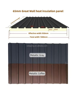 Vật liệu xây dựng xanh Ngói nhôm Great Wall Tấm panel sandwich polyurethane Tấm lợp mái cho mái nhà kính - Product Image 4