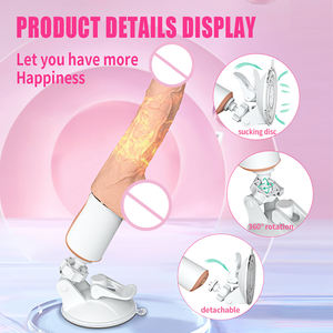 Vibrador Dildo Vibratório com Sucção, Aquecimento, Silicone de Grau Médico, IPX7 à Prova d'Água, Máquina Automática Portátil - Product Image 3