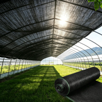 Filet d'ombrage agricole noir en HDPE haute résistance, résistant aux UV et anti-vieillissement, pour serres et tunnels de culture de légumes