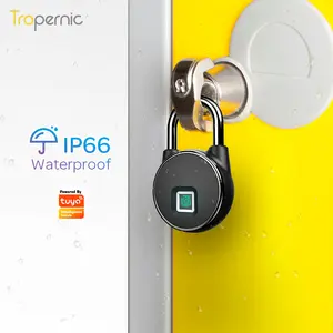 Atacado saco do fechamento do alarme-Cadeado biométrico, fechadura à prova d' água ip66 impressão digital, sem chave, cadeado biométrico, liga de zinco