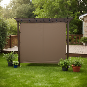 Set Universale di Pareti Laterali per Gazebo Marrone 3x3,6m con Ganci e Anelli a C per Pergole, Cabane e Padiglioni - Product Image 2