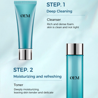 Ensemble de soins de la peau hydratant anti-âge et éclaircissant à l'acide hyaluronique et au beurre de karité avec du thé vert - Marque privée Faible MOQ Ensemble de peeling