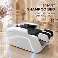 Lit de lavage électrique 4D pour massage corporel complet, avec vapeur chauffante et lumière, pour spa capillaire et lavage des cheveux, idéal pour salons modernes de luxe, vente en gros
