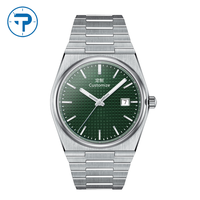 Montre mécanique automatique PRX pour homme avec logo personnalisé, cristal saphir, cadran de 40 mm, aiguilles argentées, acier inoxydable