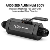 HAOFA AN6-12 Válvula de corte de combustible de aluminio anodizado, accesorios reductores macho en línea, palanca hexagonal, dirección de flujo marcada con láser, universal