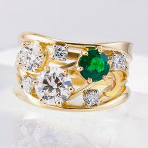 Anelli in Acciaio Inossidabile Certificati IGI con Gemme e Placcatura in Rodio e Oro, con Zirconi per Regali di Nozze e Occasioni Speciali - Product Image 1