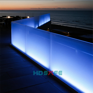 HDSAFE <strong>Frameless</strong> <strong>Balustrade</strong> Stair Staircase Outdoor Aluminum <strong>Glass</strong> Railing Clamp Balcony Handrail LED Light <strong>Glass</strong> Railing System - Product Image 1