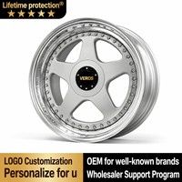 Jantes forgées 2 pièces avec lèvre polie, couleurs personnalisées brossées, 5x100 5x108 5x112 5x114.3 5x120 5x130 OZ Futura en alliage d'aluminium pour auto