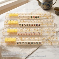 Règle de Mahjong transparente en acrylique à paillettes, organisateur de cartes en forme de U, outil indispensable pour les salles de jeux à domicile et le jeu de Mahjong