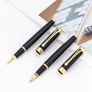 Lussuosa penna oro nero lucido azienda regalo penna a rullo con diamante sulla Clip personalizzabile colore logo metallo penna stilografica - Product Image 5