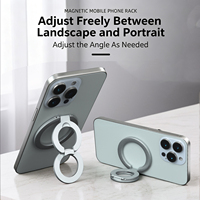 Support de téléphone magnétique double face entièrement pliable et robuste en aluminium pour bureau et voiture
