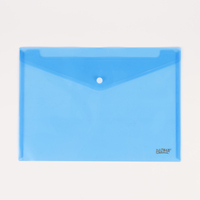 Carpeta de bolsillo de sobres de PP de plástico transparente impresa personalizada, bolsa de archivo A4 con botón a presión para organización y archivo de documentos A5