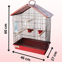 Cage à perroquets robuste sur roulettes, avec supports latéraux extensibles, jouet interactif suspendu, perchoirs en bois, coupelles à nourriture et bouteille d'eau