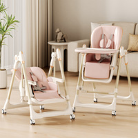Nouvelle chaise haute pliable multifonctionnelle pour bébé, chaise de repas pour enfants à usage domestique avec roulettes, chaise d'alimentation portable pour bébé, vente en gros
