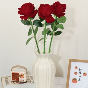 Rosa singola a testa singola 2026 per decorazioni nuziali, Materiale per rose con bordo arrotolato, Fiore artificiale per paesaggistica - Product Image 2