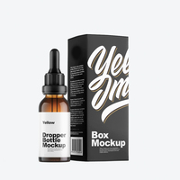 Sérum en verre vide cosmétique de luxe personnalisé 30ml 3oz bouteilles de papier de carte emballage boîte de flacon compte-gouttes d'huile essentielle