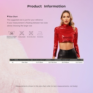 Haut court de performance pour femme, coupe ajustée, à manches longues et col montant, en tissu métallisé liquide, style cyberpunk futuriste, avec logo personnalisé - Product Image 6