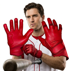 Guantes de Bateo de Béisbol Profesionales Personalizados, Diseño Transpirable Ligero de Cuero Premium, Muñequera Ajustable, Entrenamiento de Béisbol - Product Image 1