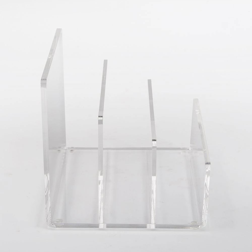 Прозрачный акриловый Настольный держатель для сортировки файлов, подставка для сортировки файлов Lucite, акриловая офисная стойка-органайзер для файлов