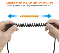 Câble Micro USB rétractable CableCreation, cordon de charge tressé en TPE, doré pour Android, Kindle, manette PS4
