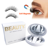 Kit de Pestañas Magnéticas Naturales Suaves Personalizadas, Juego de Pestañas Postizas Magnéticas 3D Reutilizables, Sin Necesidad de Pegamento, con Pinza Aplicadora