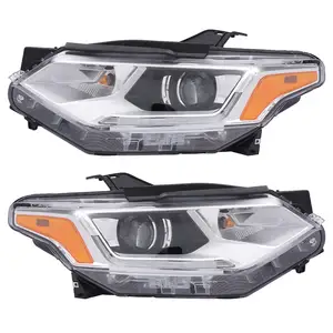 HID/Xenon lampu depan proyektor DRL LED rakitan untuk 2018-2020 Chevy Chevrolet Traverse 2018 2019 2020 pengemudi + penumpang