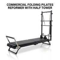 Reformer de Pilates de Precisión con Media Torre y Estructura Metálica Plegable para Gimnasios Profesionales y Máquinas de Fitness