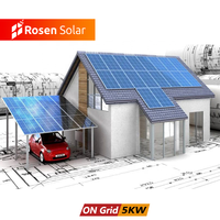 Sistem Energi Surya Rosen Harga Terbaik, Sistem Panel Surya Rumah Tangga, Baterai Lithium 5kw 10kw, Sistem Surya Hybrid On-Grid dan Off-Grid