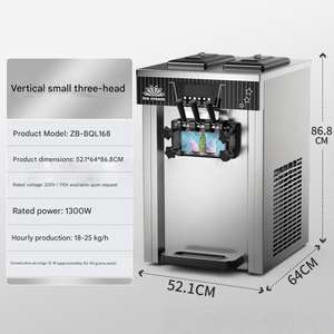 Machine à crème glacée commerciale à double fonction pour la crème glacée molle et la crème glacée dure, équipement professionnel polyvalent avec <span class=keywords><strong>congélateur</strong></span> - Product Image 1