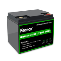 Baterai Lithium Lifepo4 Biterson 12V 45Ah Grosir untuk Solar RV Marine Golfcart Trolling Motor dengan Garansi 2 Tahun 3000 Siklus