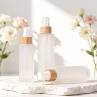 Botol Parfum Ninety-nine Room Mist, Silinder Kaca Buram, Sablon, Tutup Ulir Putih, 20-100ml, Bahu Datar, Bambu