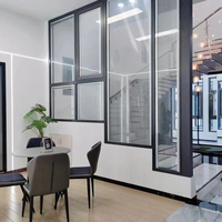 Fenêtre coulissante horizontale en alliage d'aluminium au design moderne, isolation thermique, étanche, verre fixe, écran en acier inoxydable, persienne