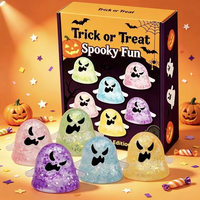 Jouet Squishy Classique en TPR à Paillettes Fantôme d'Halloween, à Remontée Lente, Anti-Stress et Anti-Anxiété, Sensible à la Pression, Vente en Gros depuis l'Entrepôt des États-Unis