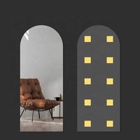 Miroir Mural de Dressing Auto-Adhésif Contemporain, Décoration Intérieure Moderne Incassable et Flexible, Sans Verre