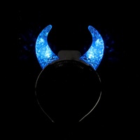 Serre-tête à cornes de diable lumineuses LED pour Halloween, accessoire de costume scintillant, décorations pour anniversaire, carnaval, concert