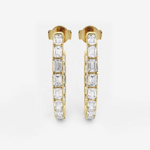 Elegantes Pendientes de Aro con Diamantes Cultivados en Laboratorio de 1 1/2 Quilates, Corte Princesa, con un Brillo Radiante, Joyería de Lujo Ética para Mujer - Product Image 5