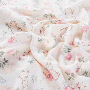 Bán Buôn Sắc Tố In Ấn Vải Tùy Chỉnh In Đôi Gạc Muslin Vải Bán Buôn Cotton Hữu Cơ Vải Cho Trẻ Em - Product Image 3